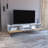 71" White And Beige Enclosed And Open Storage TV Stand