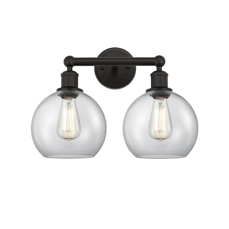 Ellington 2 - Light Dimmable Vanity Light, Clear, Oil Rubbed Bronze