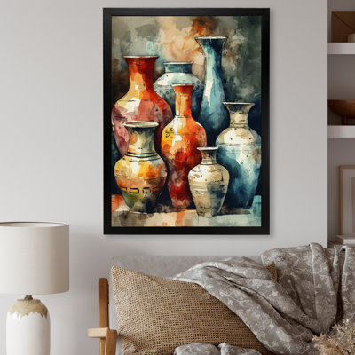 Rulon " Orange And Green Boho Pottery "