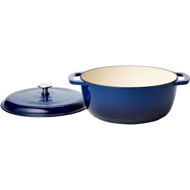 Indigo Enameled Cast Iron 6 Quart Dutch Oven