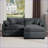 Sofas, L-Shaped 2-Seater with Footrest for Small Spaces, Slate Gray Corduroy | Grey | Corduroy