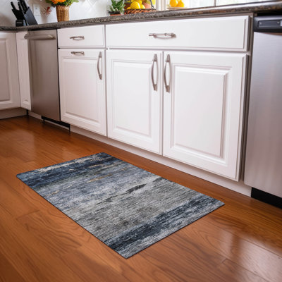 Machine Washable Indoor/Outdoor Cicel ACN1195 Navy Rug