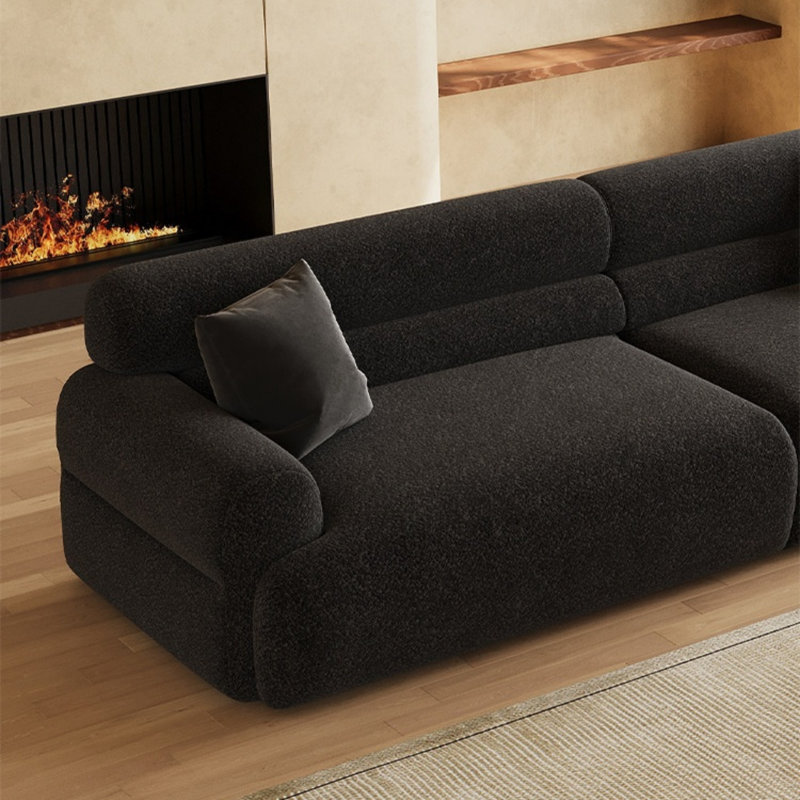 Canapé de style français simple et tendance, Sherpa noir
