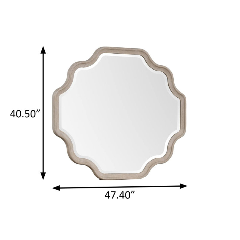 47.4"W Transitional Mirror, Natural Oak