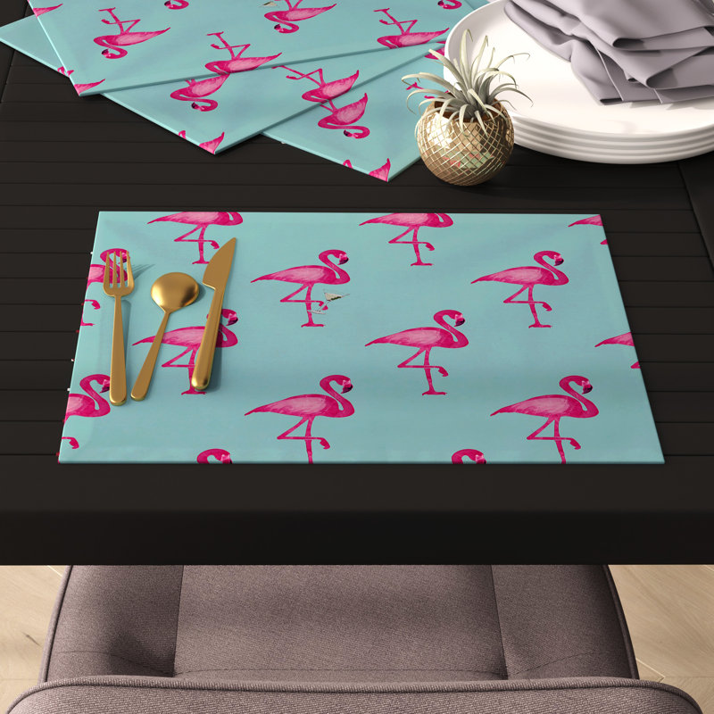 Josefien Polyester Animals/Nature Rectangle Placemat, Aqua