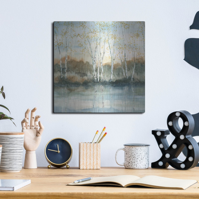 «Birch Riverbank» par Carol Robinson, H 12 po x l 12 po
