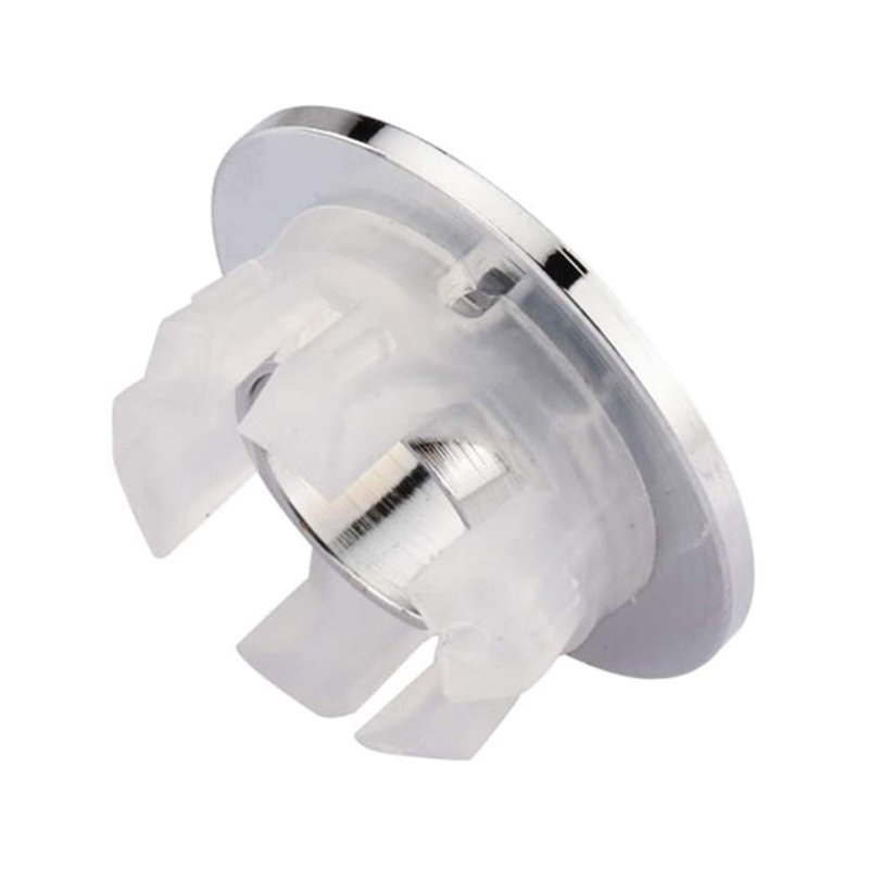 Brushed Nickel Sink Basin Trim Overflow Cover Brass Insert In Hole Round Caps, Chrome