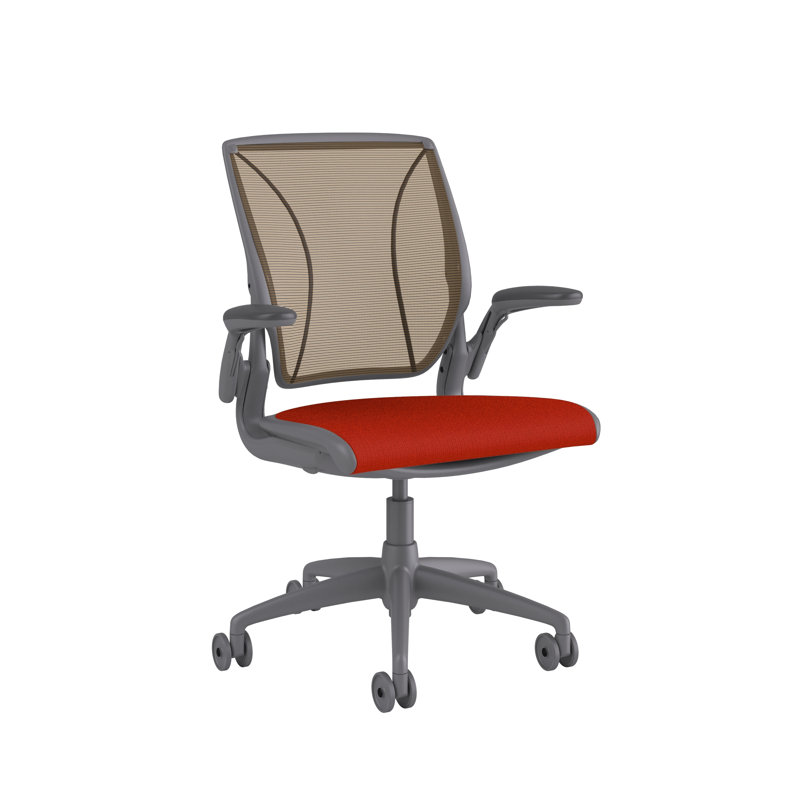 Mesh Task Chair, Gray, Pinstripe/Silver, Pinstripe/Silver