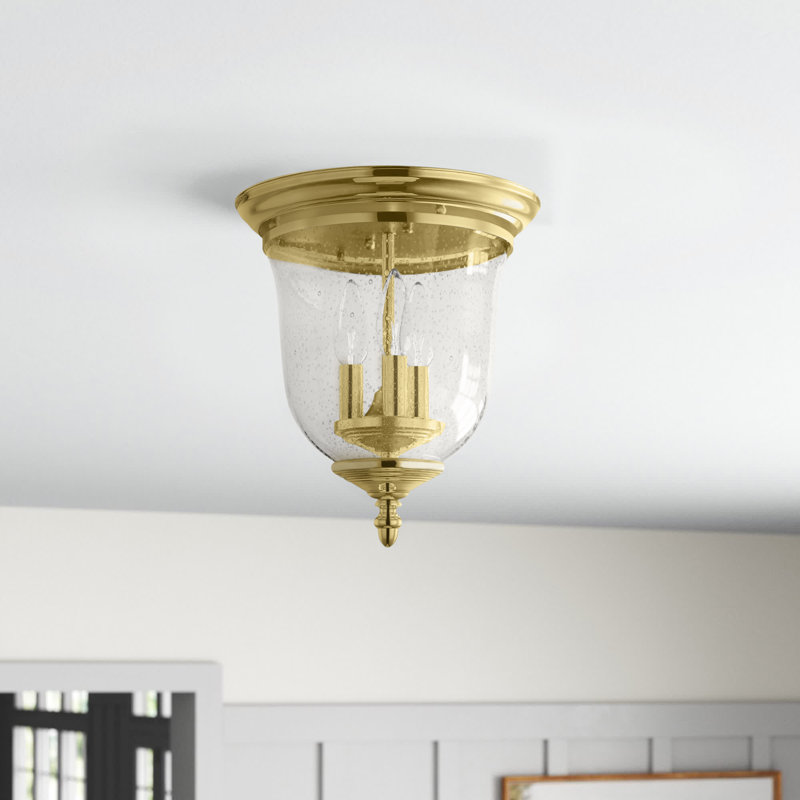 Plafonnier encastré 3 lumières 11,5 po Aaven, Laiton poli