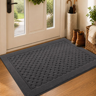 Dirt Trapping Door Mat, Non-Slip Machine Washable Entryway Rug, Dog Doormat, Indoor Front Door Mat, Super Absorbent Entry Rug