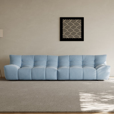 Modern and Simple Living Room Blue Sofa