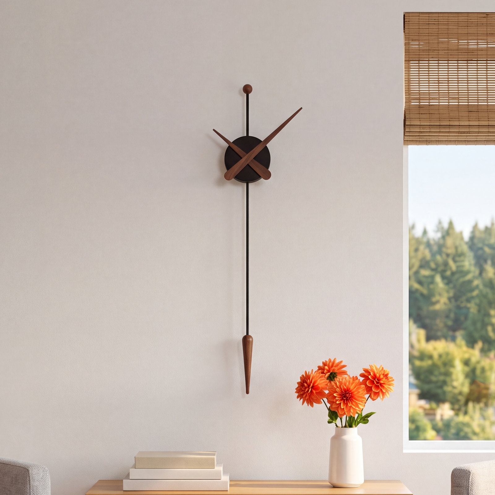 11" Wall Clock, Black Walnut