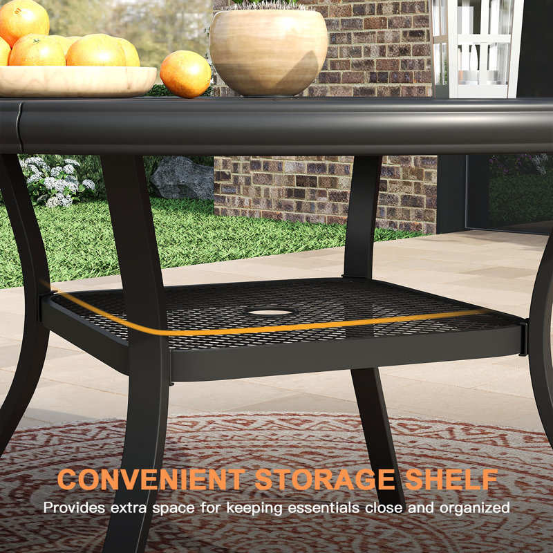 4-Person Aluminum Round Patio Dining Table, Brush Wood Gray, 28" H x 40.6" L x 40.6" W