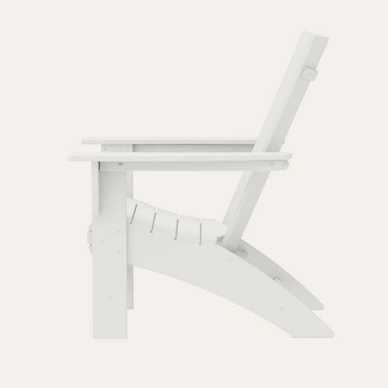 POLYWOOD Modern Curveback Adirondack Chair, White