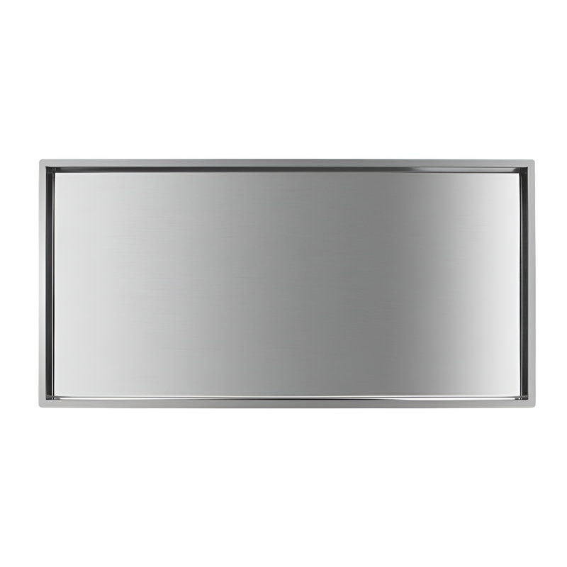 Niche de douche encastrée rectangulaire en acier inoxydable de calibre 18, Chrome brossé