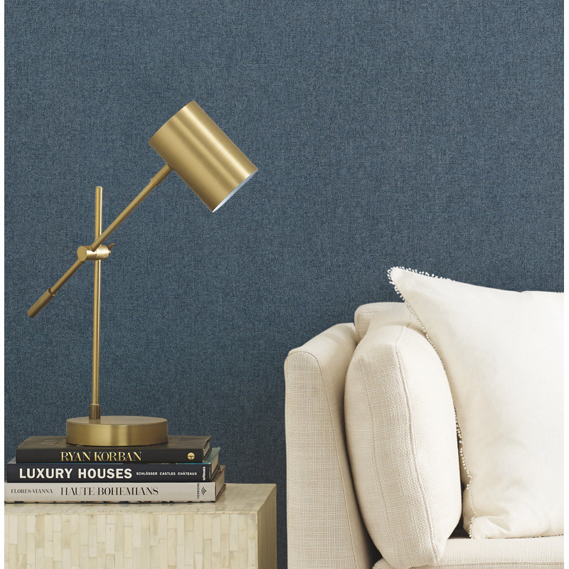 Papier peint tissé à chevrons, Bleu