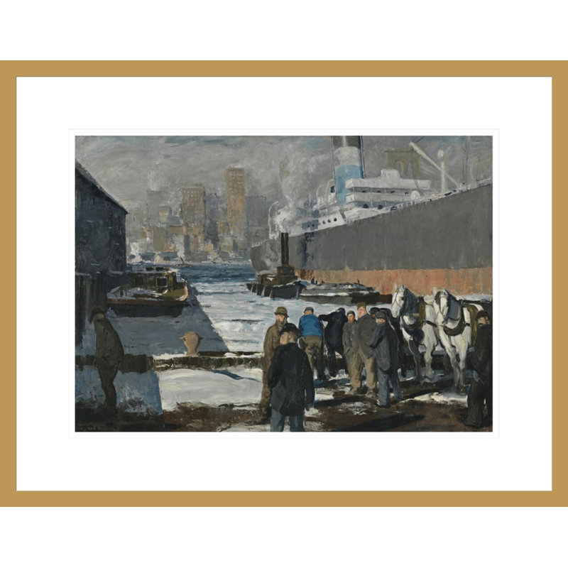«Men of the Docks» par George Bellows - Estampe numérique encadrée, H 17,11 po x l 21,75 po
