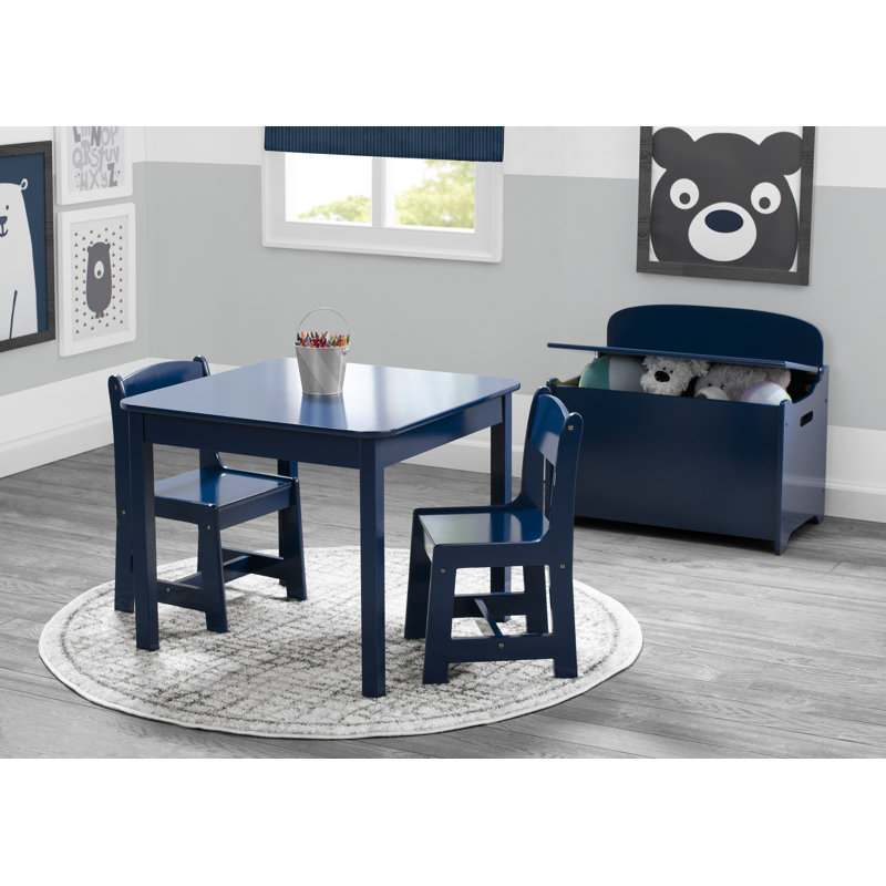 Aster Solid Wood Toy Box, Deep Blue