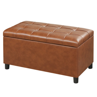 32" Faux Leather Storage Ottoman With Lift-top by Ebern Designs
