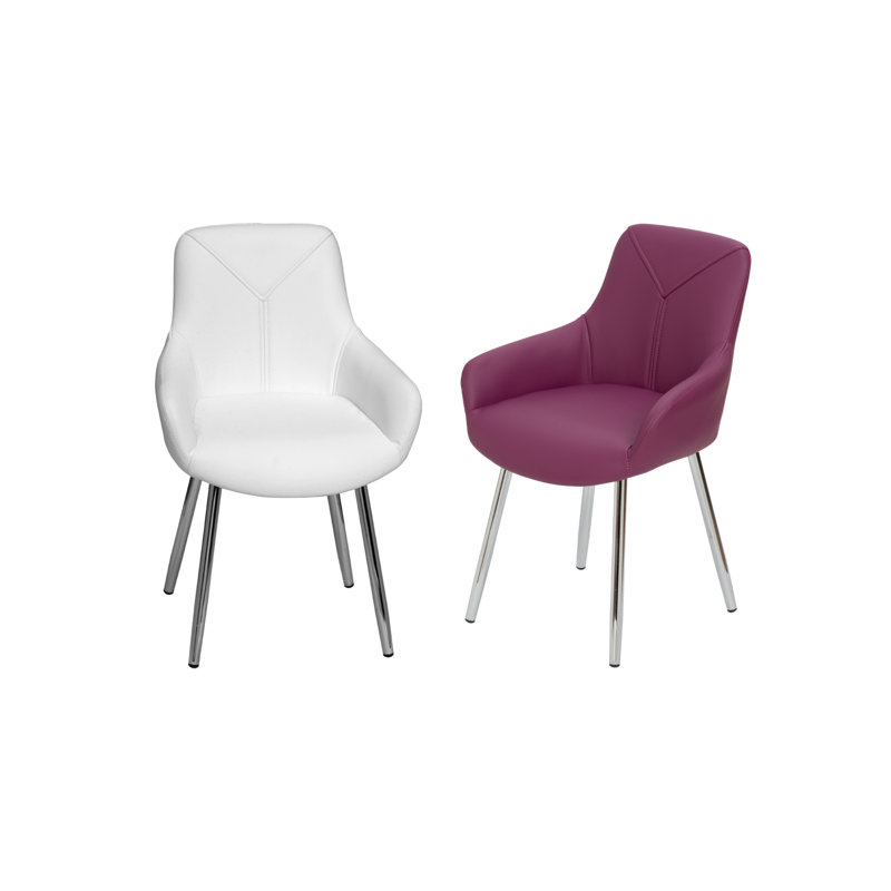 Chaise pour enfants Ariad, Blanc / mauve