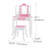 Teamson Kids Vanity Set, LED Mirror & Stool, Engineered Wood, White/Pink, Gisele