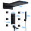 Ensemble de robinet de douche mural noir à cascade et pluie, valve thermostatique brute incluse