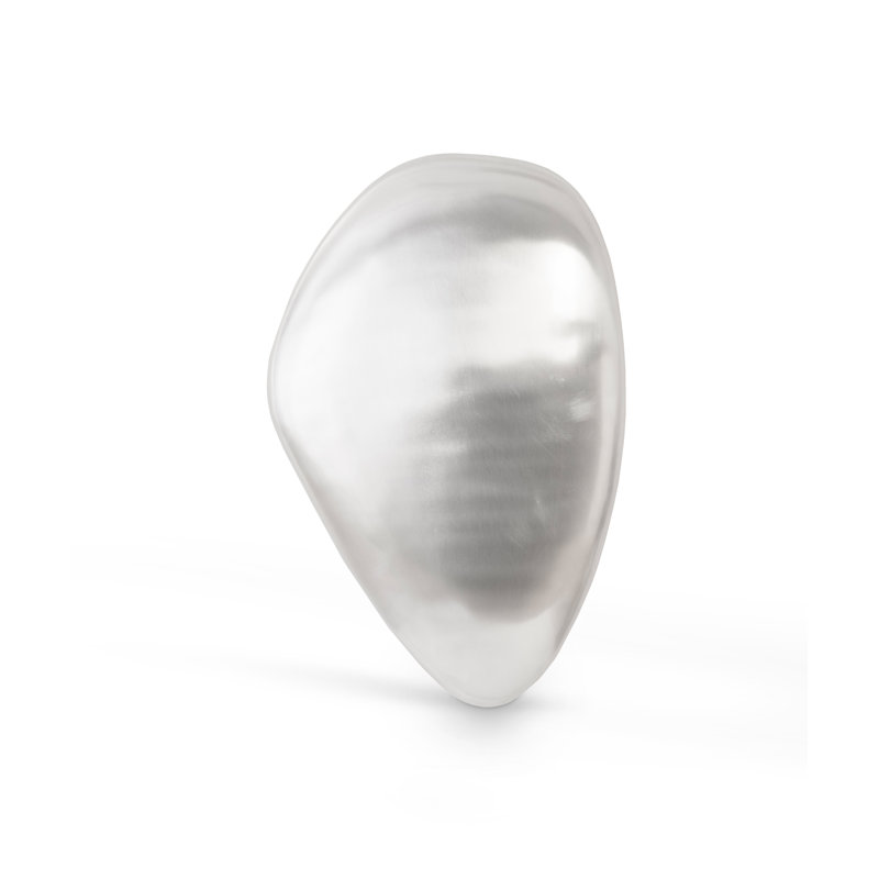 River Stone Wall Décor, Silver, 9" H x 12" W x 1" D
