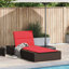  Chaise longue en rotin de polyester gris avec coussin flottant-809185834-809185833
