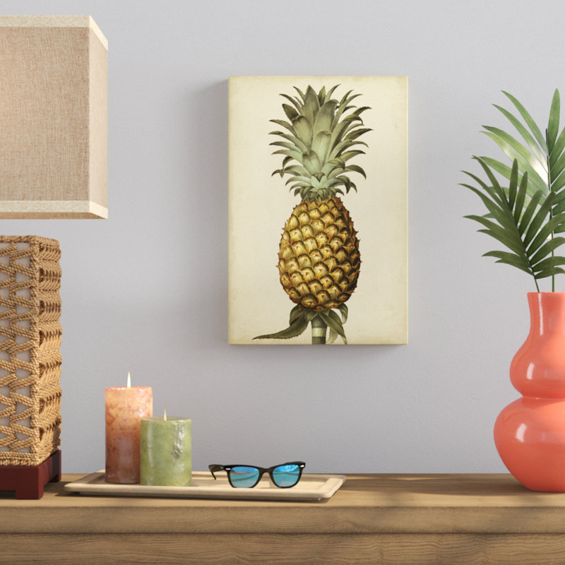 «Brookshaw Antique Pineapple I», peinture sur toile, H 18 po x l 12 po