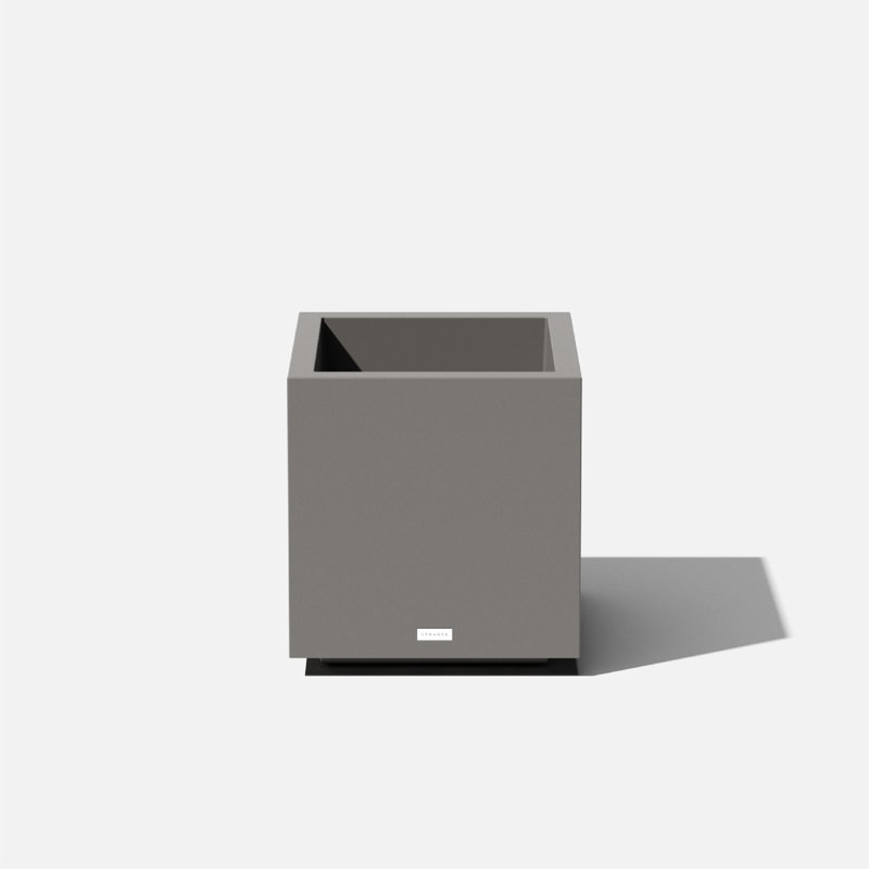 Block Series Cube Planter, 18.25" H x 17" W x 17" D, Gray