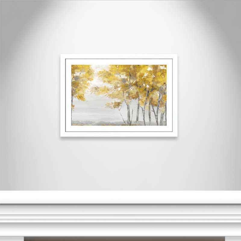 Jaune altruiste - Art encadré autoportant, Cadre blanc mat, H 27 po x l 37 po x P 1,25 po