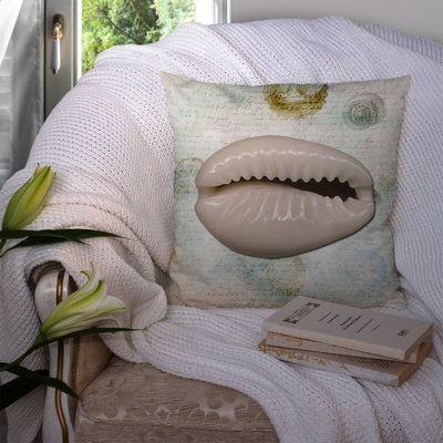 Shells White Indoor/Outdoor Throw Pillow