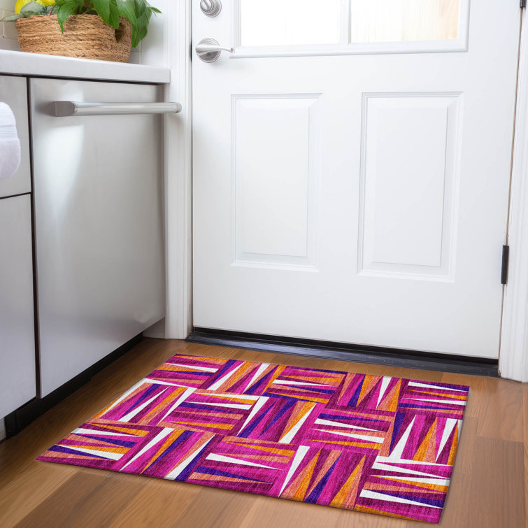 Premium Machine Washable Collett AMF1012 Squares Rug