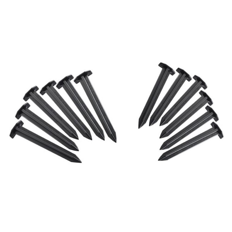 Black Heavy Duty Polypropylene Garden Stakes Set of 12