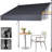 Manual Retractable Awning 138" x 118" Patio Awning Shed Polyester Height Adjustable-115307231