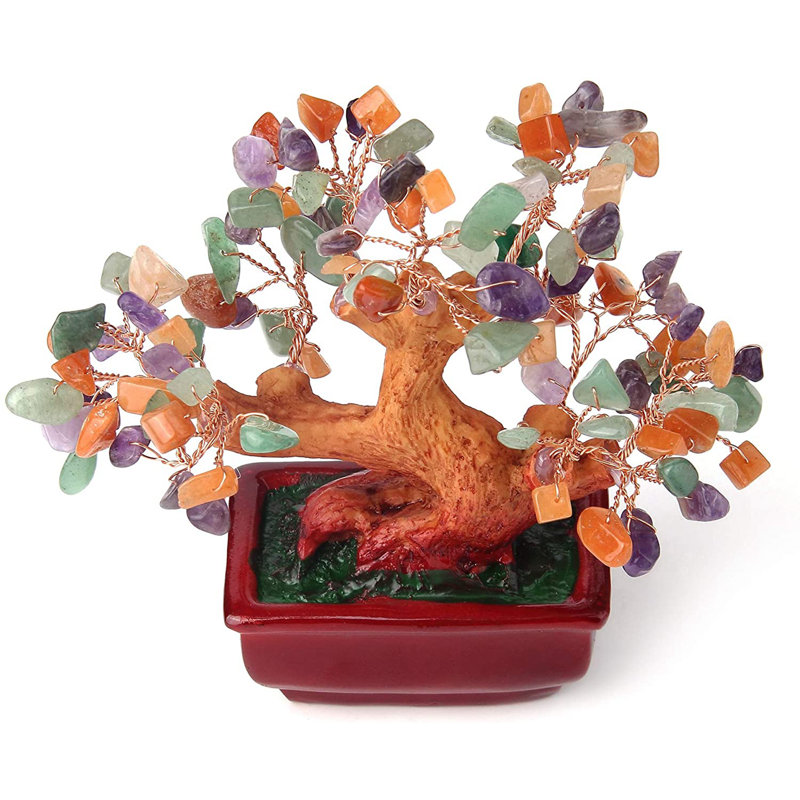 Acerra 5.5'' Faux Bonsai Tree in Stone Pot