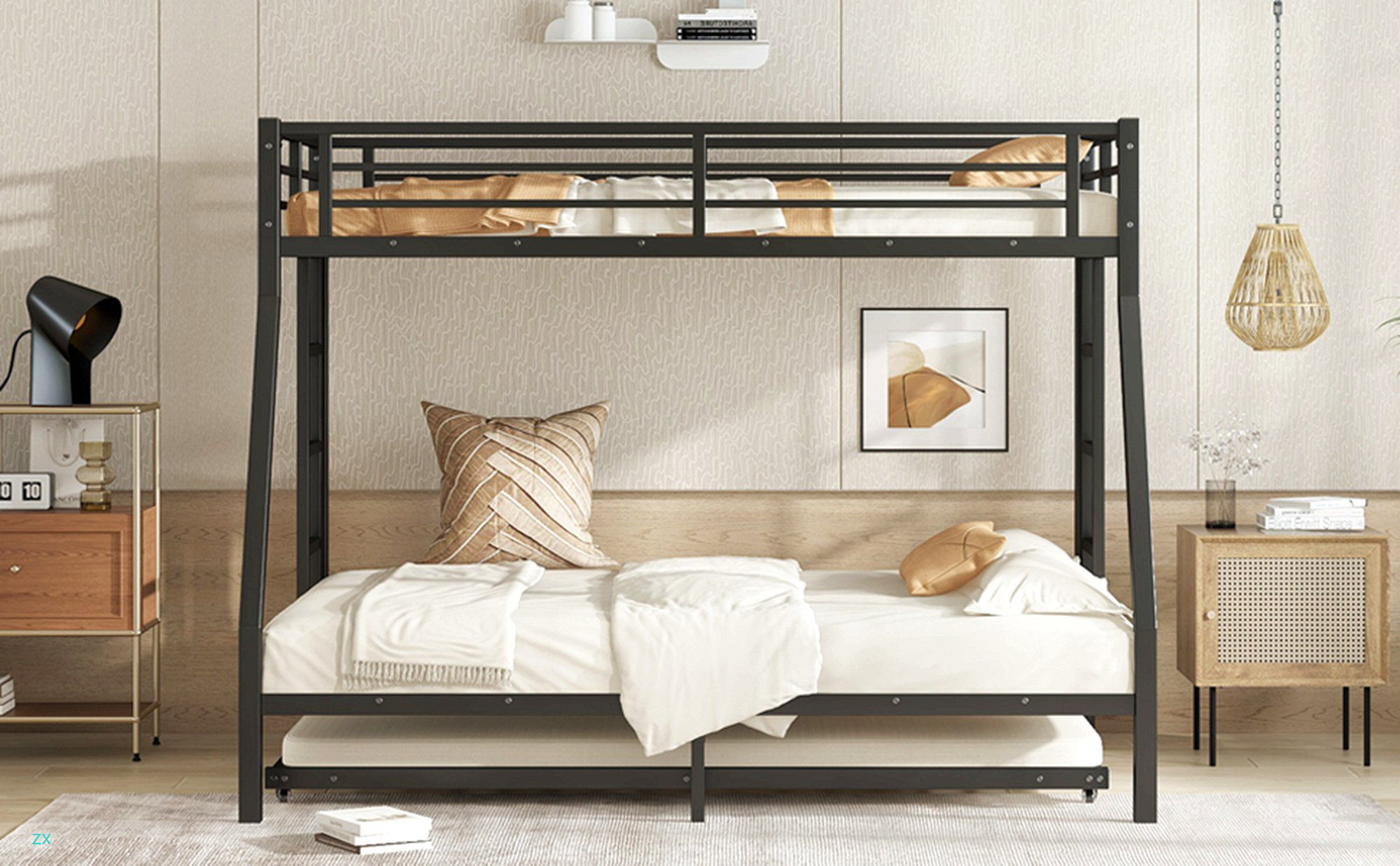 Isabelle & Max™ Twin Over Full Metal Bunk Bed With Twin Size Trundle ...