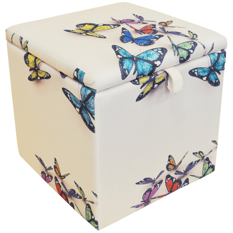 Essence 45cm Wide Square Butterfly Ottoman with Storage