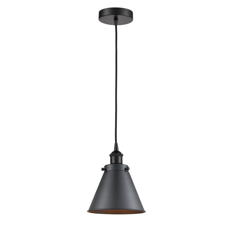 Donovan 1 - Light Single Pendant, Matte Black, Matte Black, Incandescent