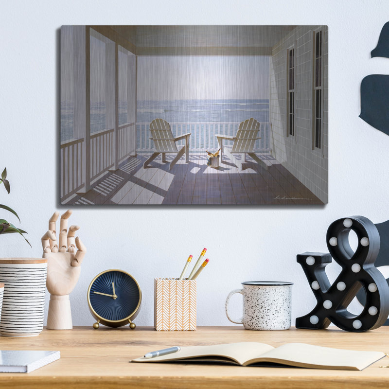 «Lark Manor ™« Porch 5 »par Zhen-Huan Lu, art mural en métal, H 12 po x l 16 po