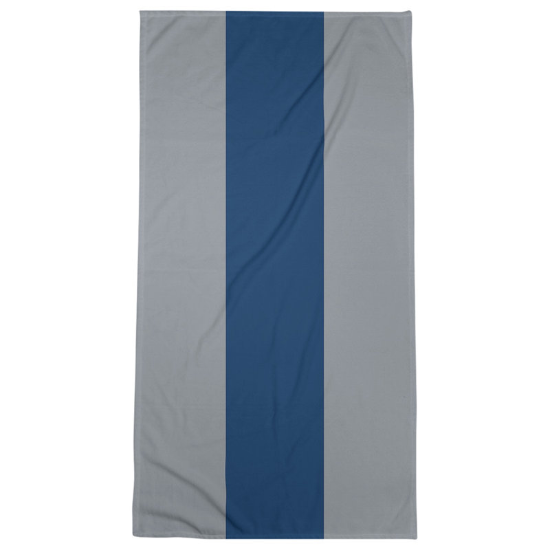 Vancouver Lightweight Beach Towel, Poly/Cotton, Silver/Navy Blue/Silver