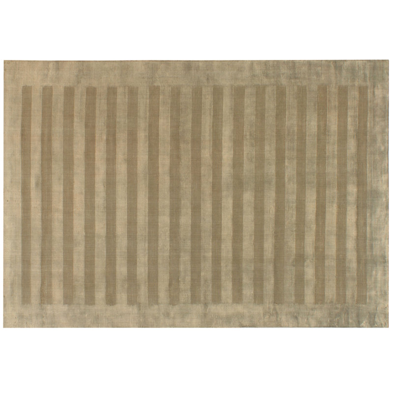 Wide Stripe Striped Area Rug in Gold, Rectangle 14'6" x 19'