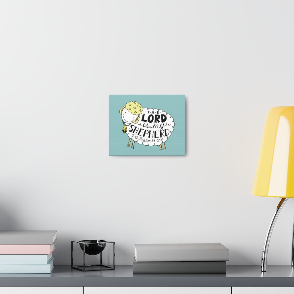 My Shepherd Lamb Psalm 23 - Wrapped Canvas Typography