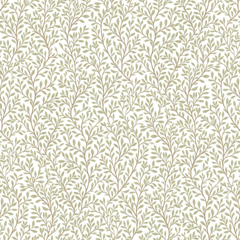 Blooming Garden Collection Flowing Garden Wallpaper Roll, Green