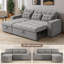 Canapé-lit rembourré avec lit escamotable et chaise longue - Accoudoirs de rangement larges et poches latérales pour le salon, la chambre à coucher ou le bureau personnel-566539130-785648011