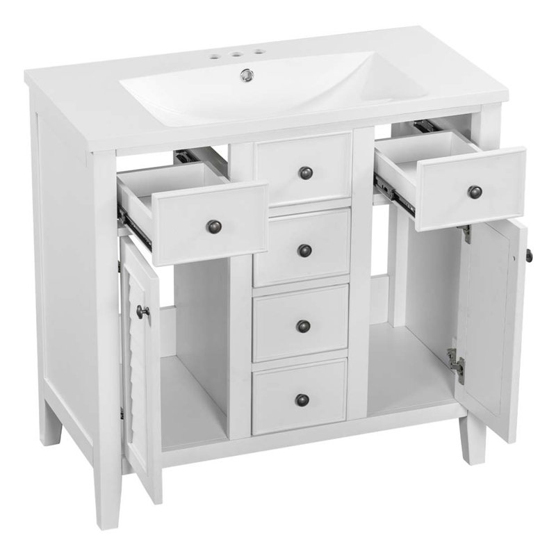 Ensemble de meuble-lavabo simple avec plateau 35,98 Giolou, Blanc