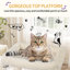 Cat Tree, 98 cm Tower, Sisal Scratching Post, Cats Tower for Indoor, Multi-Level Stable Cat Tree with Cats House, 2 Caves, Pompoms,  Dark Grey, Light Grey-946978897-958882624