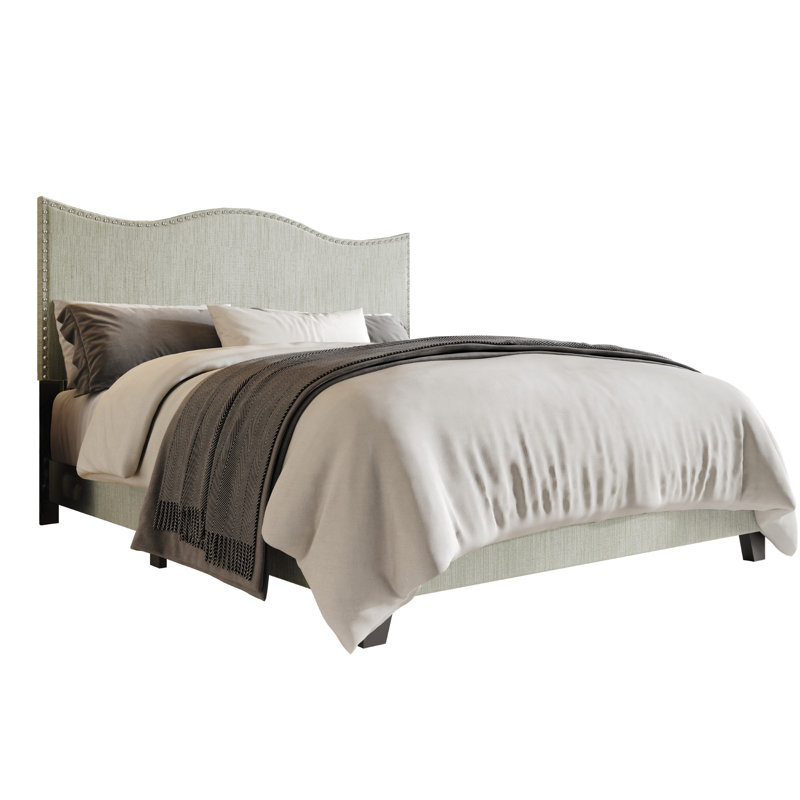 Lit tapissier standard, Double, Gris clair