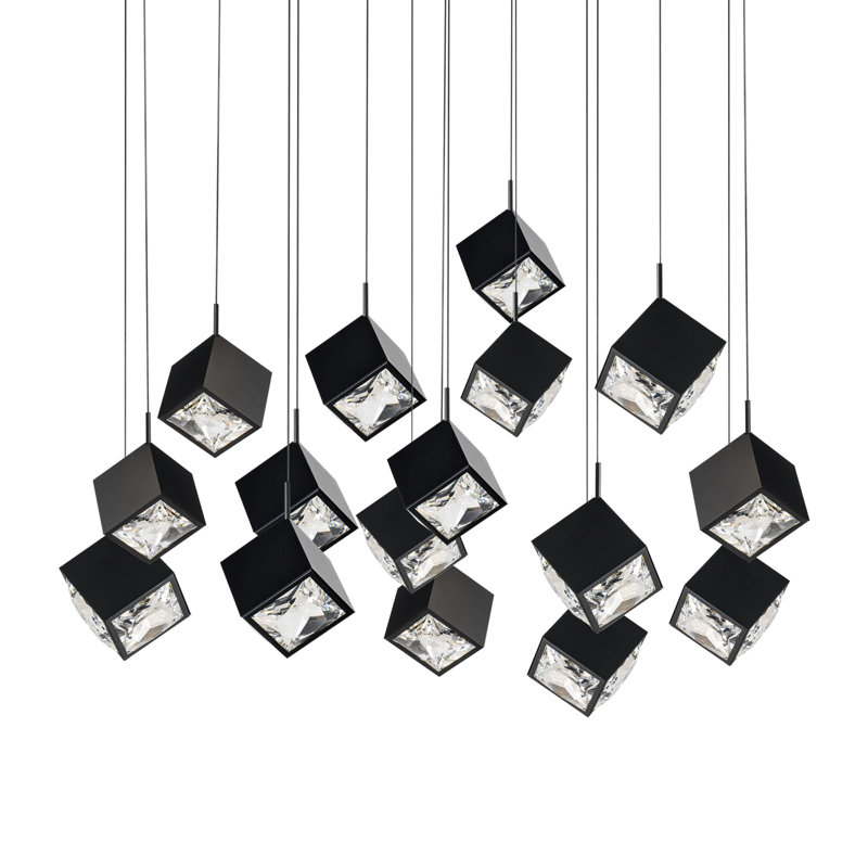 Ice Cube 14 - Light Linear Pendant, Black