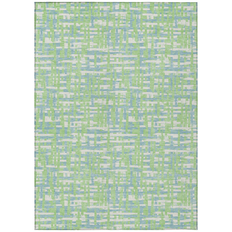 Tapis intérieur lavable abstrait vert menthe 10 pi x 14 pi